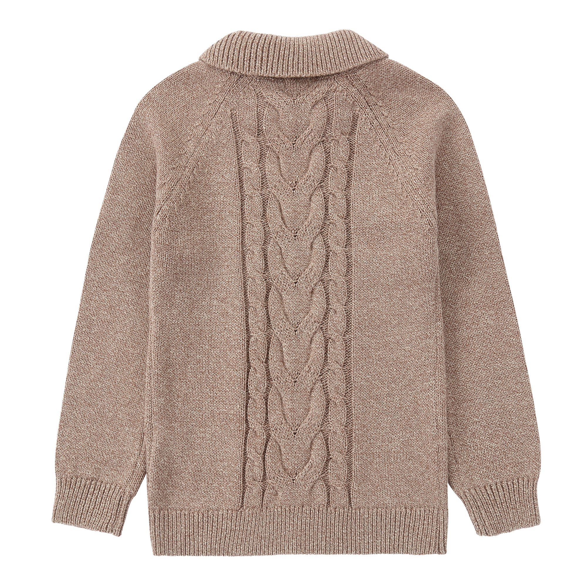 Duet Tan Knit Collared Sweater