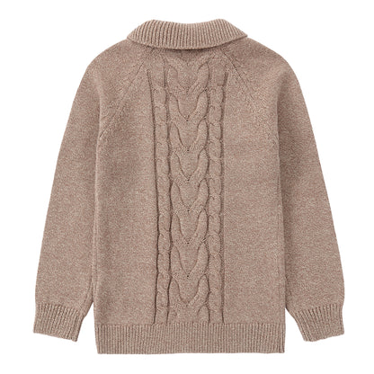 Duet Tan Knit Collared Sweater