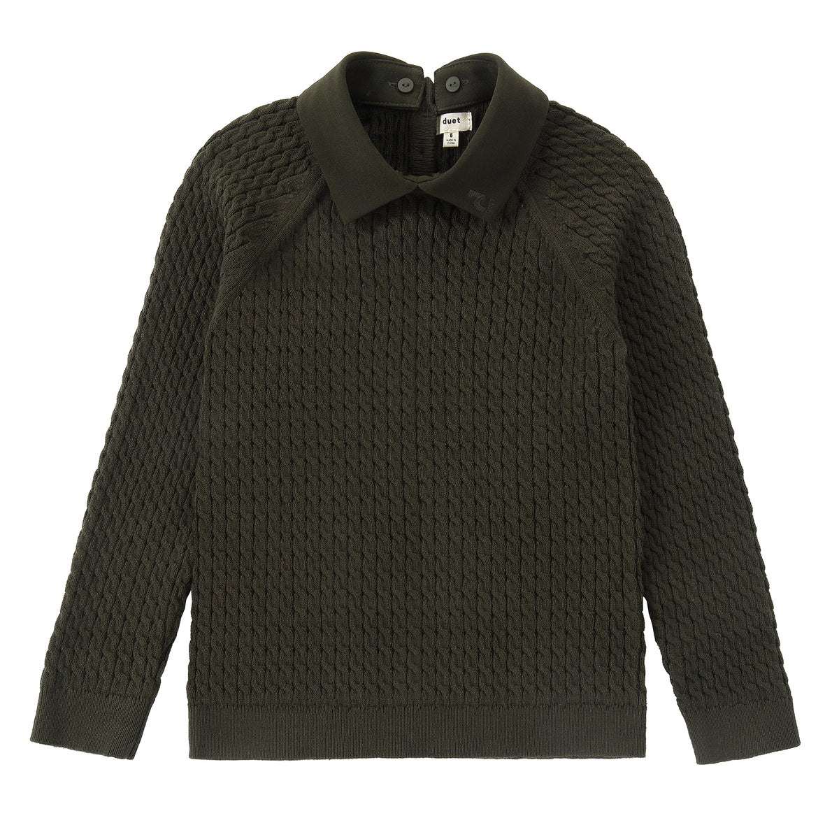 Duet Green Cable Knit Sweater