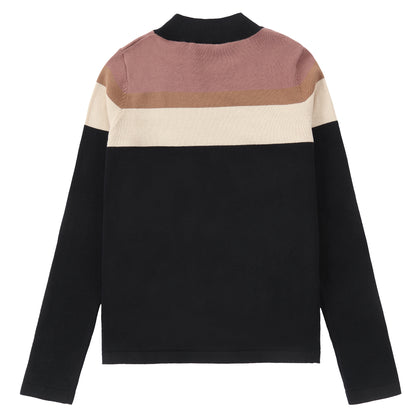 Eleve Navy Blue Colorblock Sweater