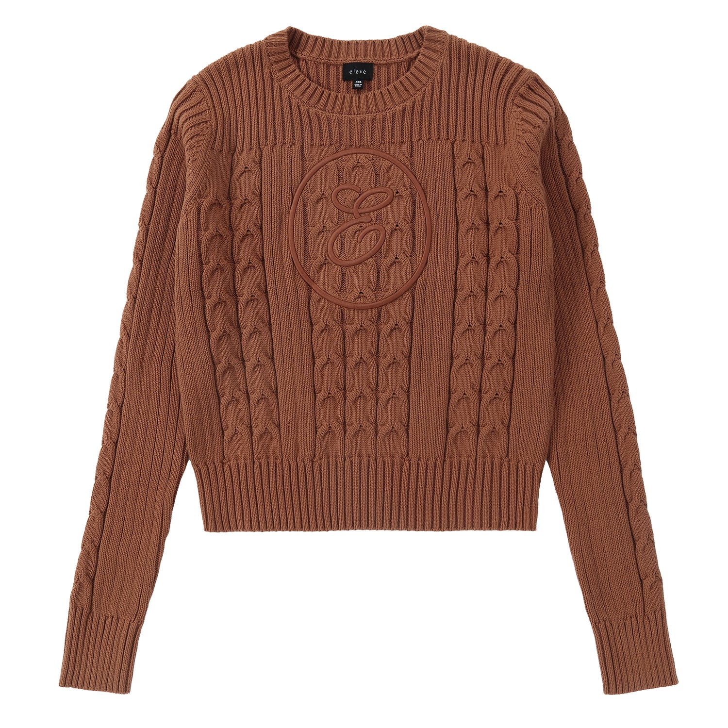 Eleve Brown Cable Knit Sweater