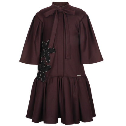 Jessie &amp; James Girls Burgundy Tiara Dress