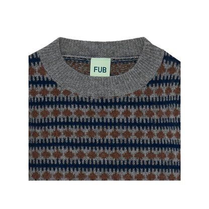 Fub Grey with Multicolor Wool Sweater