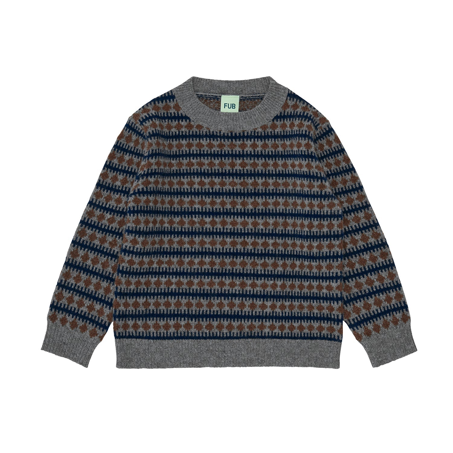 Fub Grey with Multicolor Wool Sweater