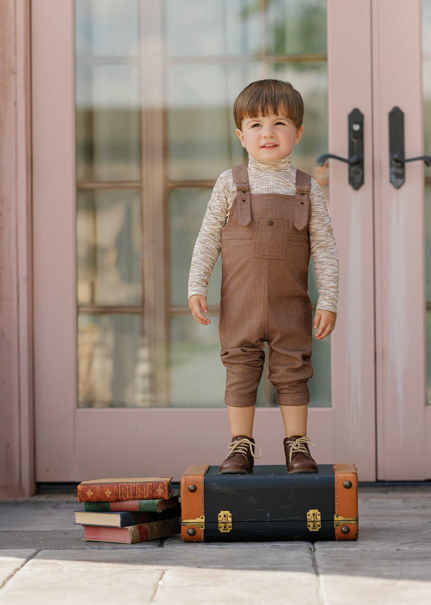 Duet Ivory &amp; Brown Turtleneck