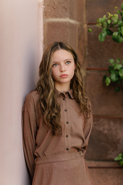 Duet Brown Twill Blouse