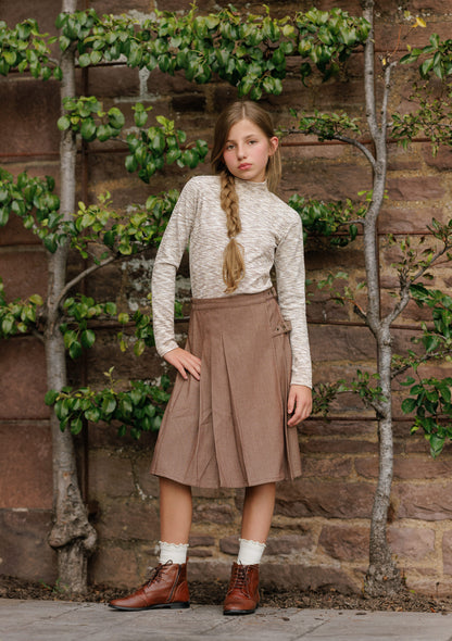 Duet Ivory &amp; Brown Turtleneck
