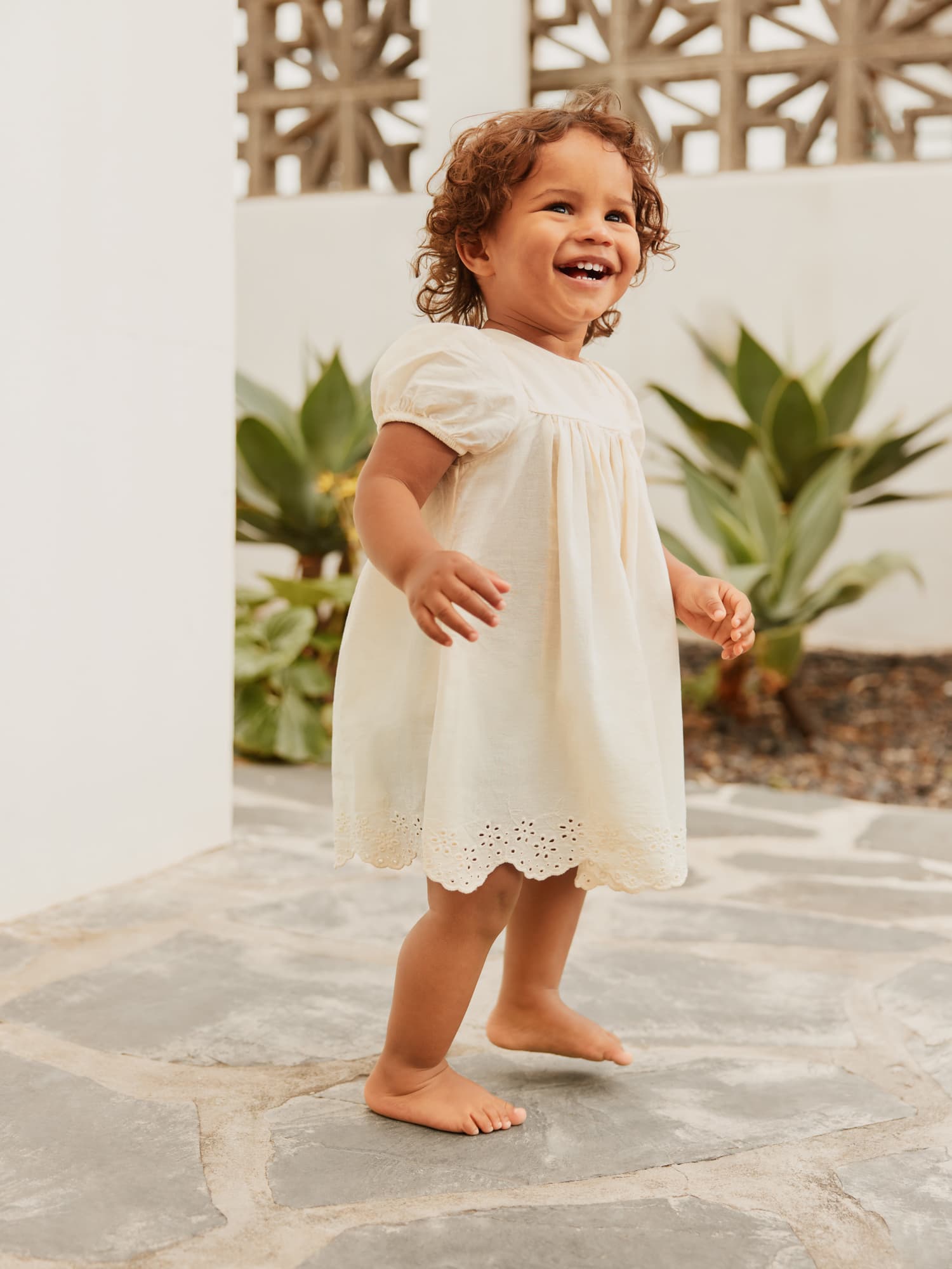 Molo Baby Pearled Ivory Dress