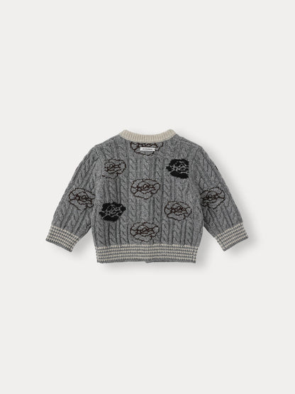 Bene Bene Fleur Wool Knit Cardigan