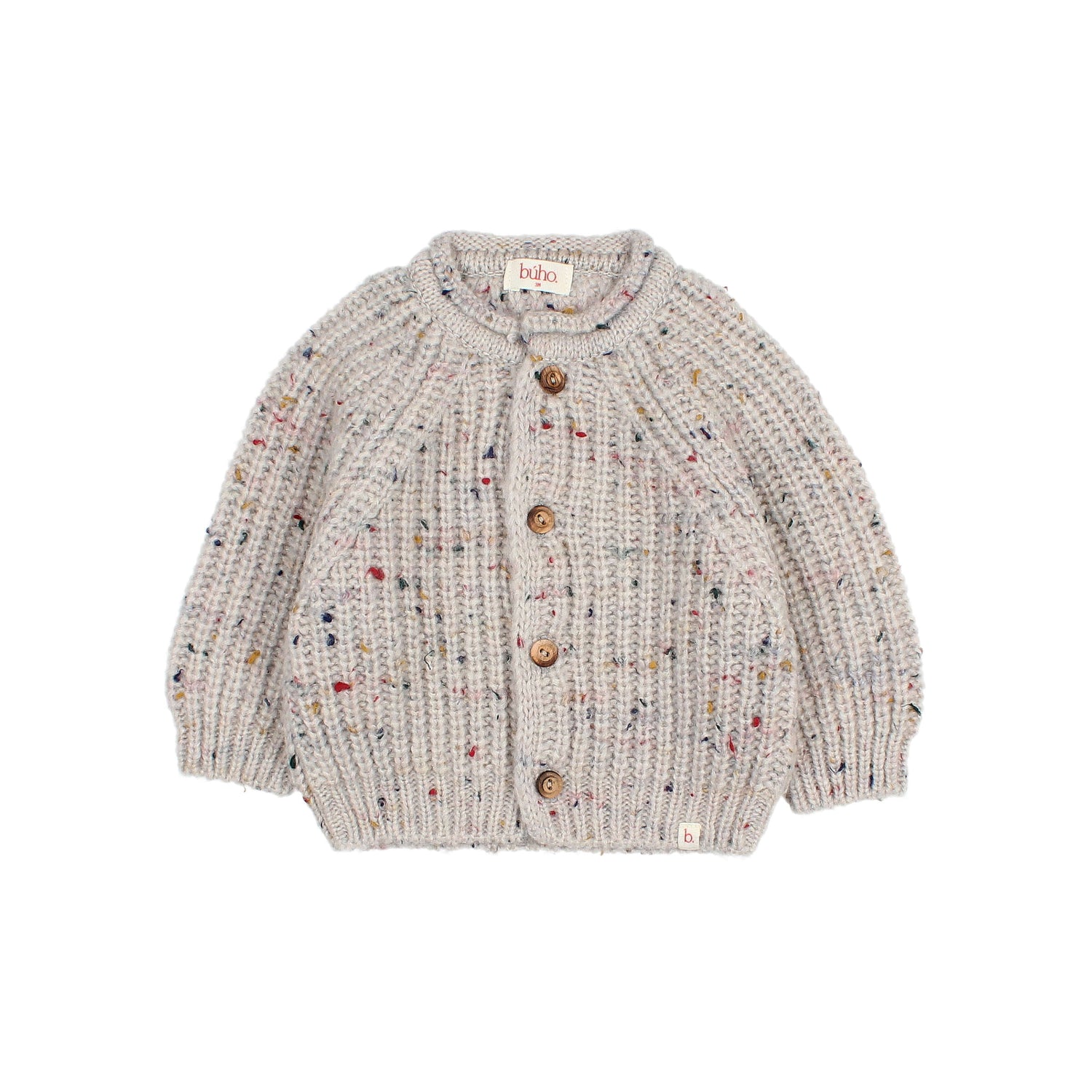 Buho Baby Pearl Grey Botonato Cardigan