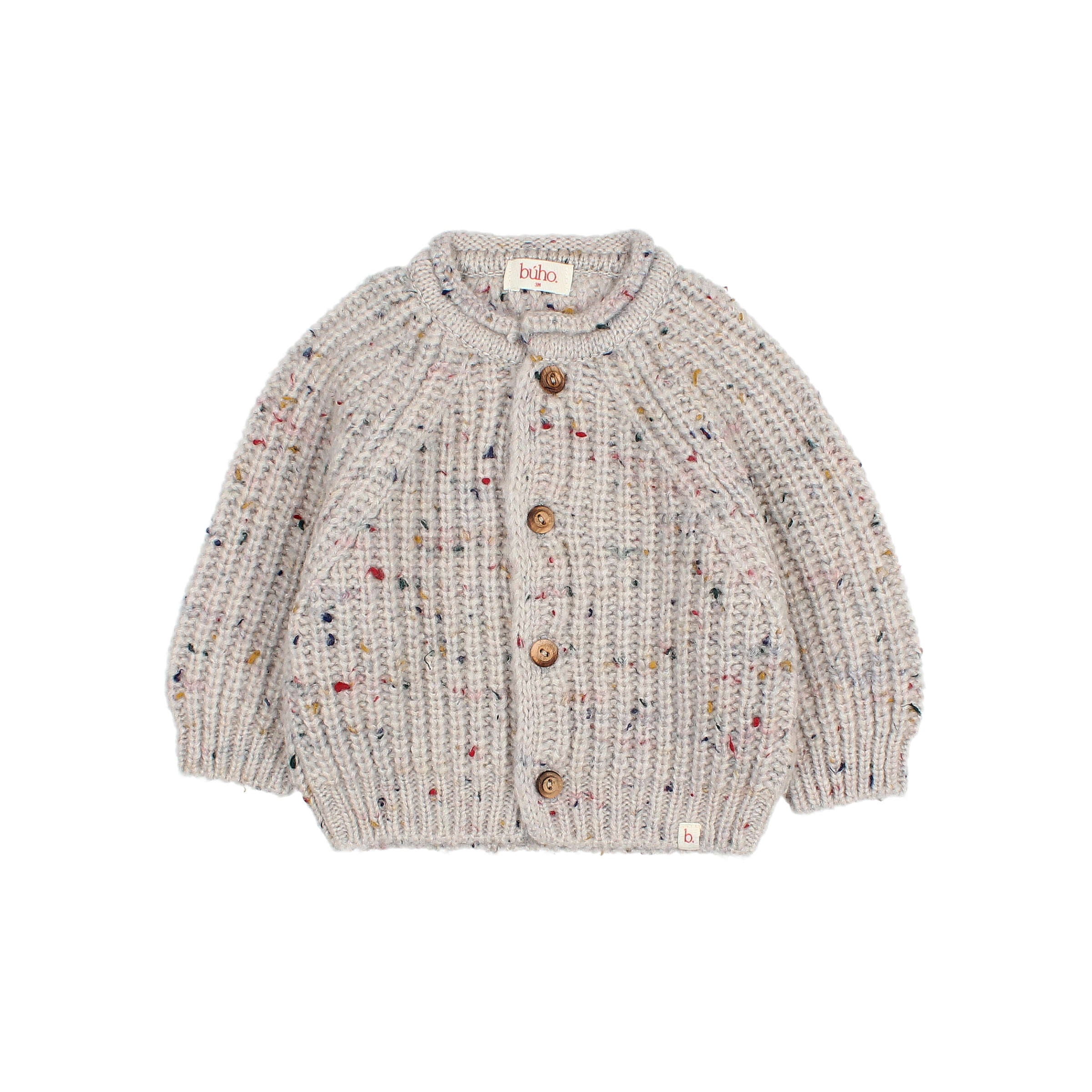 Buho Baby Pearl Grey Botonato Cardigan