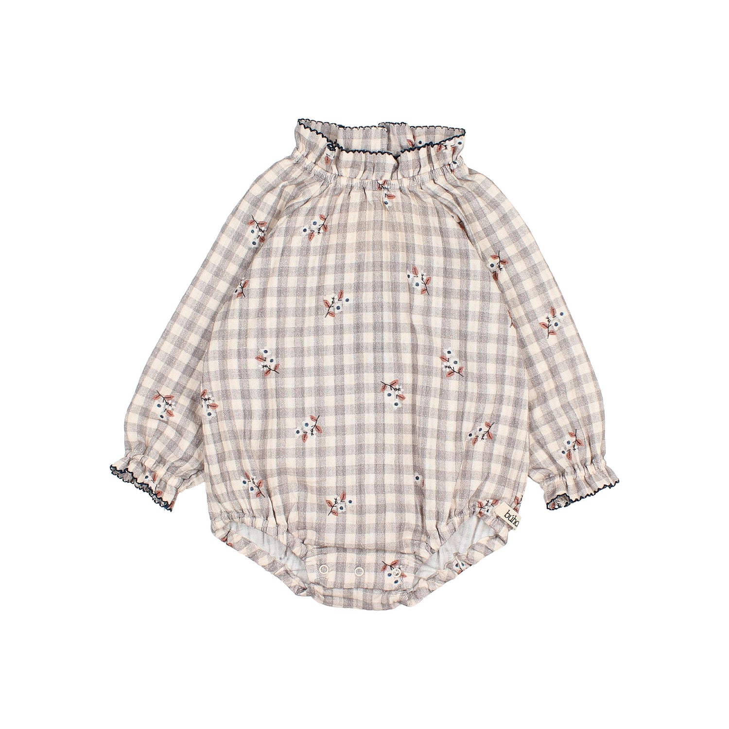 Buho Baby Grey Vichy Romper