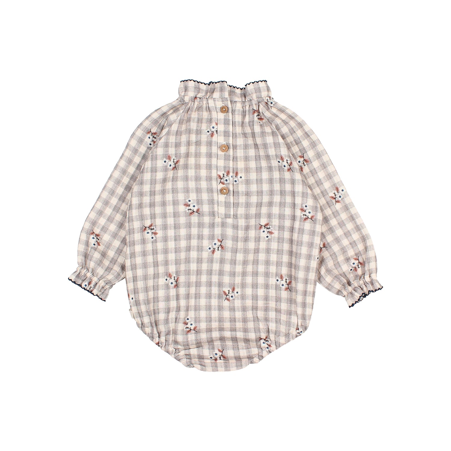 Buho Baby Grey Vichy Romper