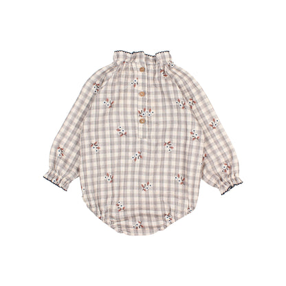 Buho Baby Grey Vichy Romper