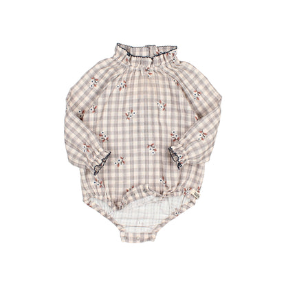 Buho Baby Grey Vichy Romper