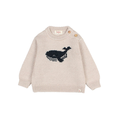 Buho Baby Natural Whale Sweater