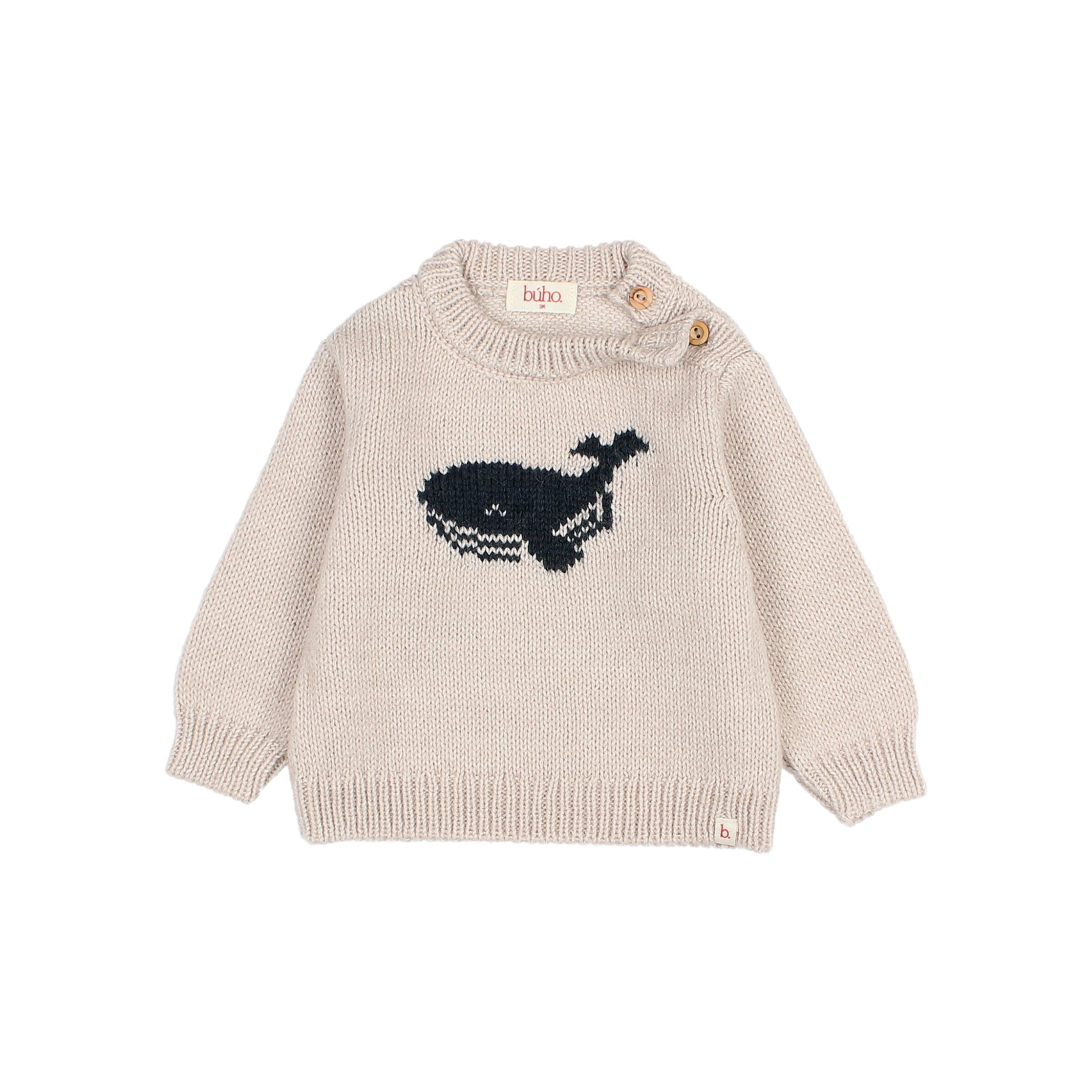 Buho Baby Natural Whale Sweater