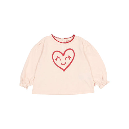 Buho Baby Cream Pink Cuore T-Shirt