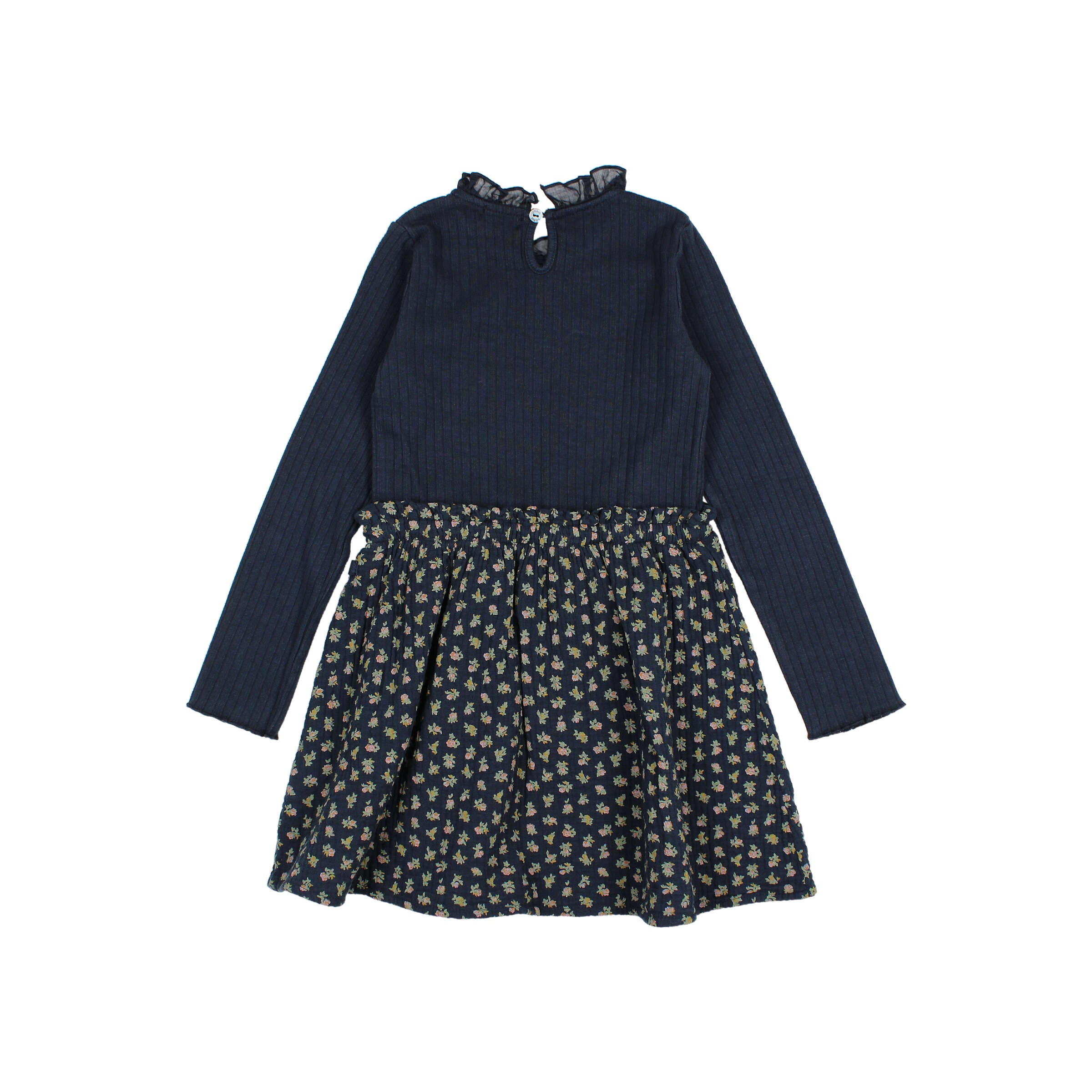 Buho Girls Navy Cottage Combi Dress