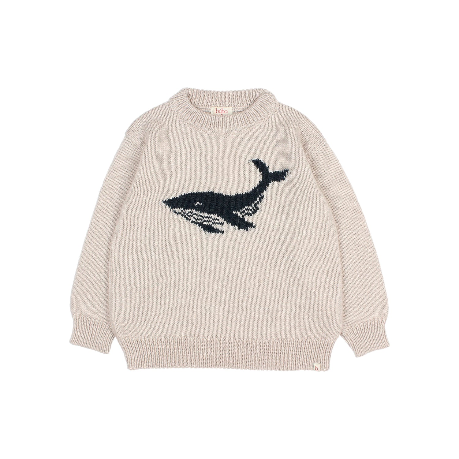 Buho Girls Natural Whale Sweater