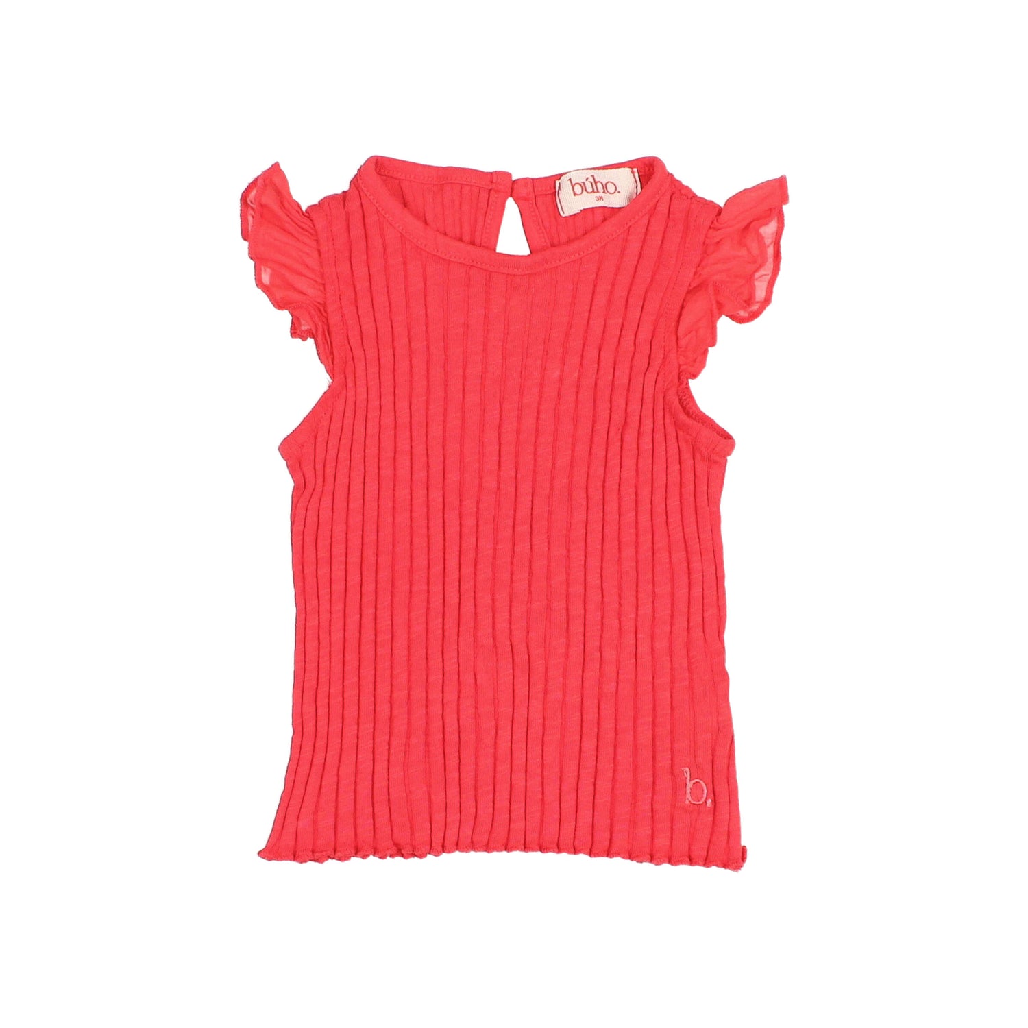 Buho Coral Rib Ruffle T-Shirt
