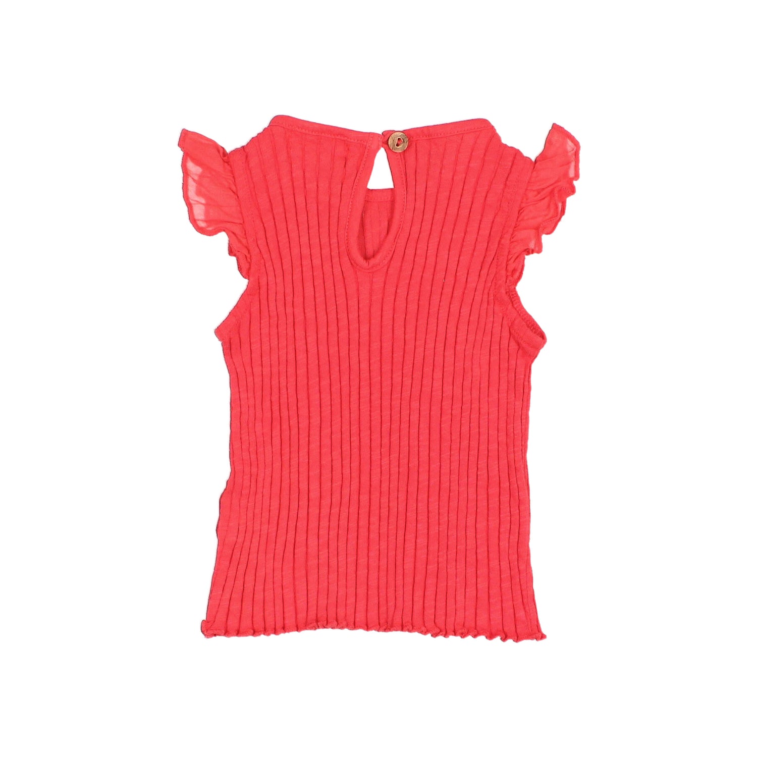 Buho Coral Rib Ruffle T-Shirt