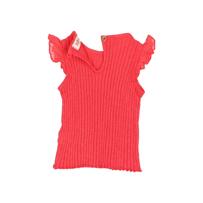 Buho Coral Rib Ruffle T-Shirt