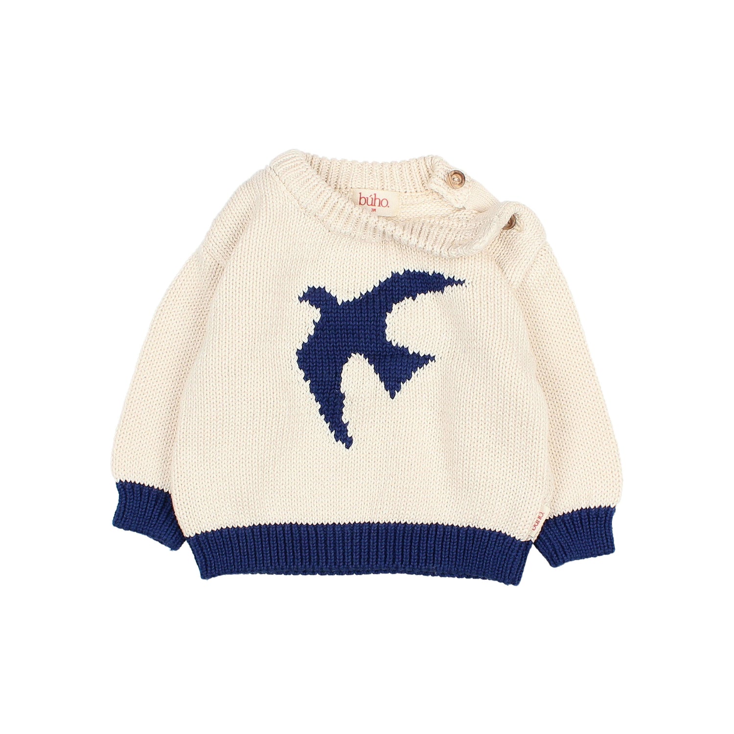 Buho Baby Ecru Bird Sweater