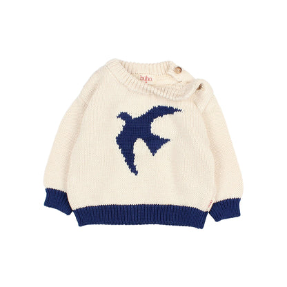 Buho Baby Ecru Bird Sweater