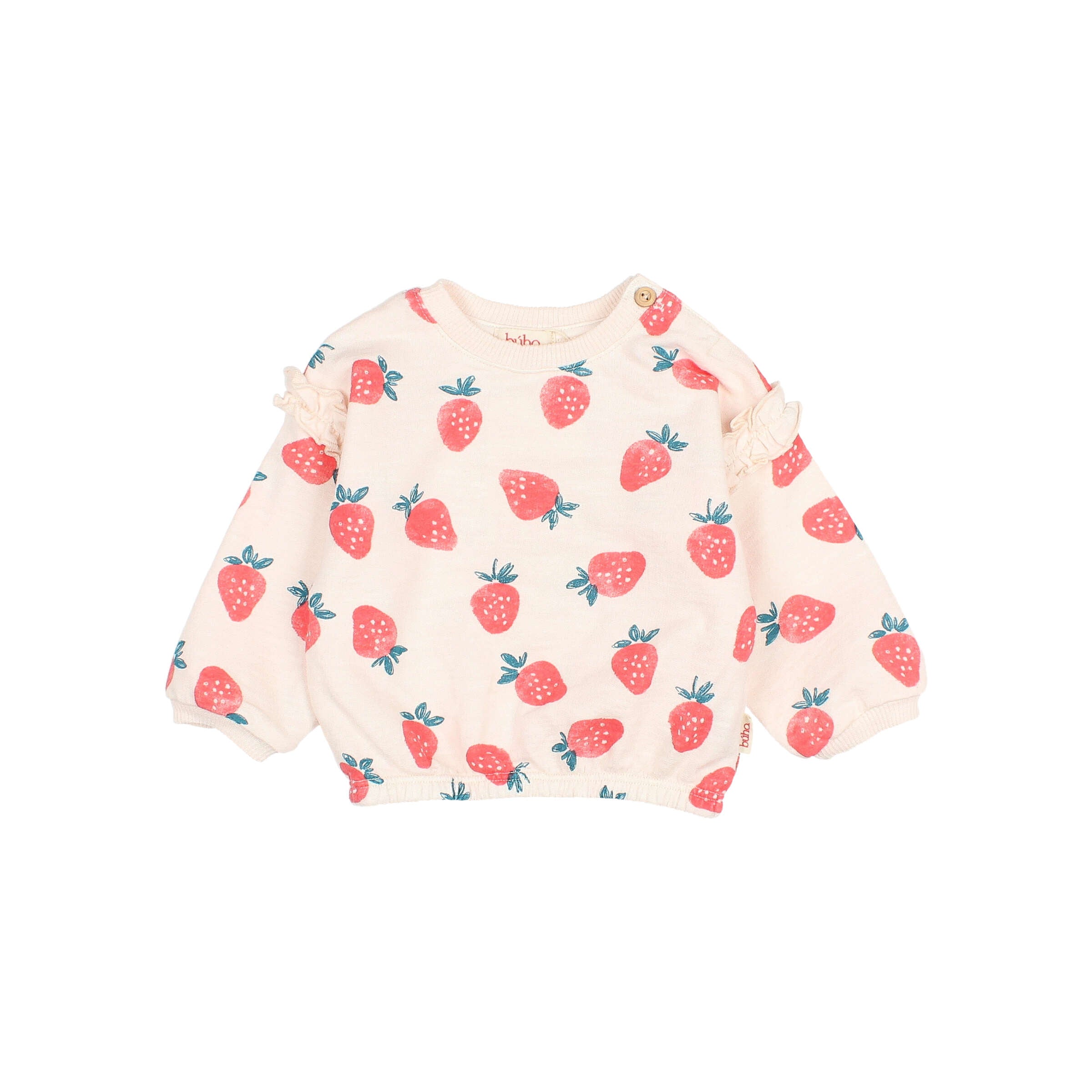 Buho Baby Cream Pink Strawberry Sweatshirt