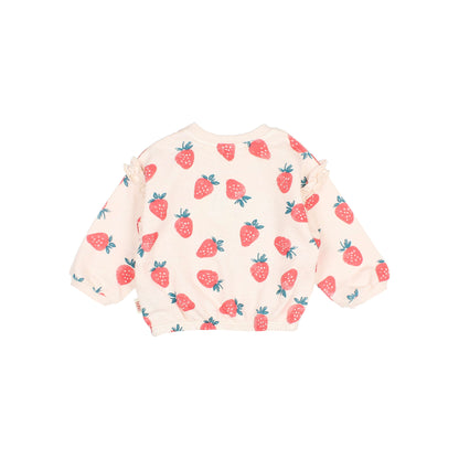 Buho Baby Cream Pink Strawberry Sweatshirt