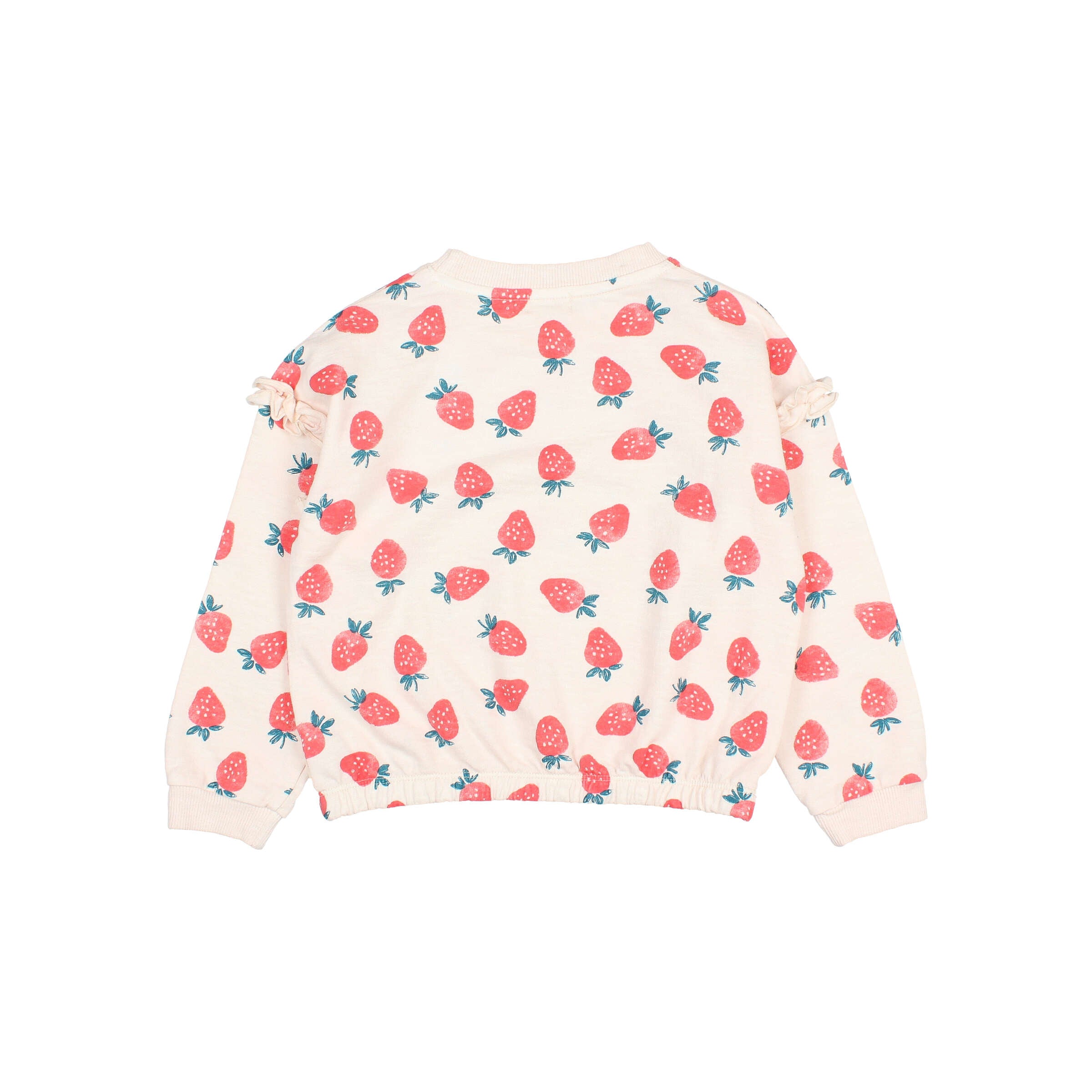 Buho Kids Cream Pink Strawberry Sweatshirt