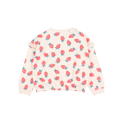 Buho Kids Cream Pink Strawberry Sweatshirt