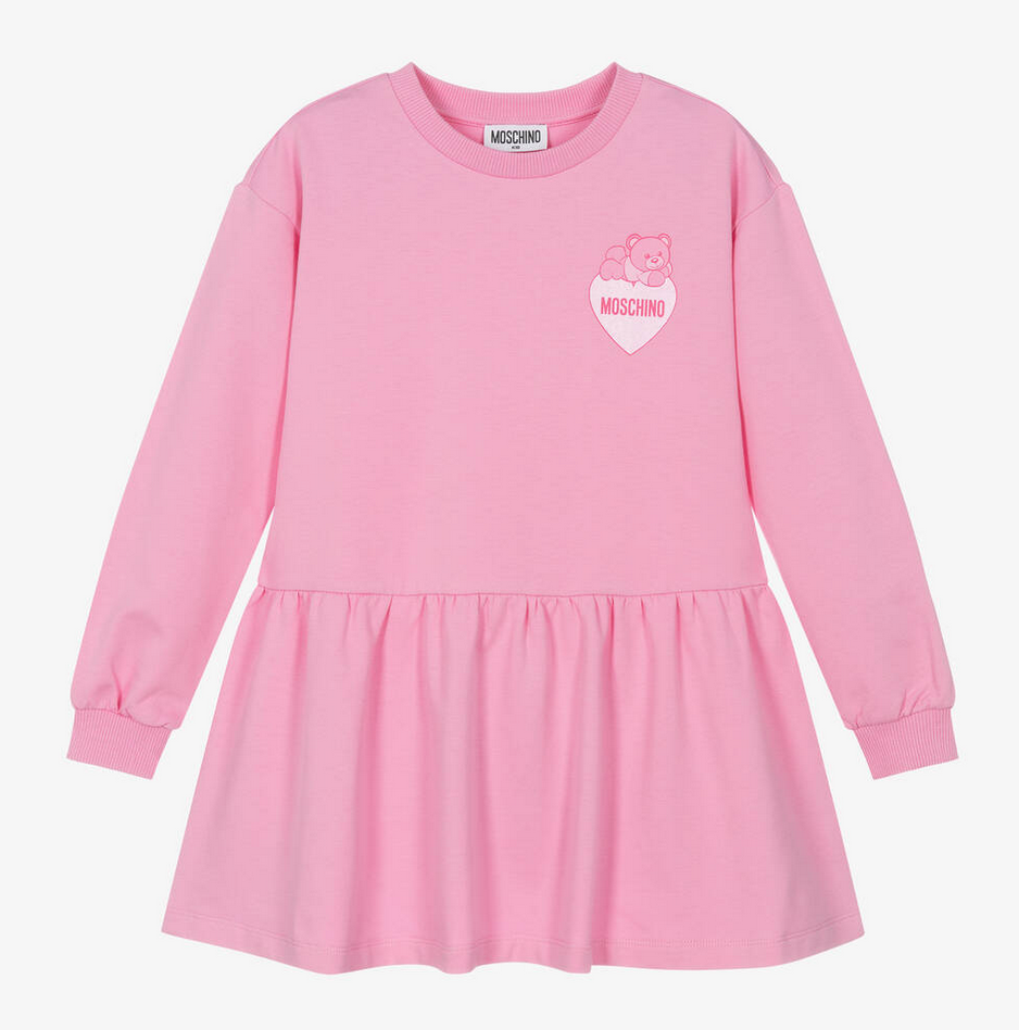 Moschino Pink with Small Heart Logo Dress