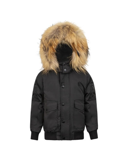 Ibis Black Matt with Natural Fur Bomber