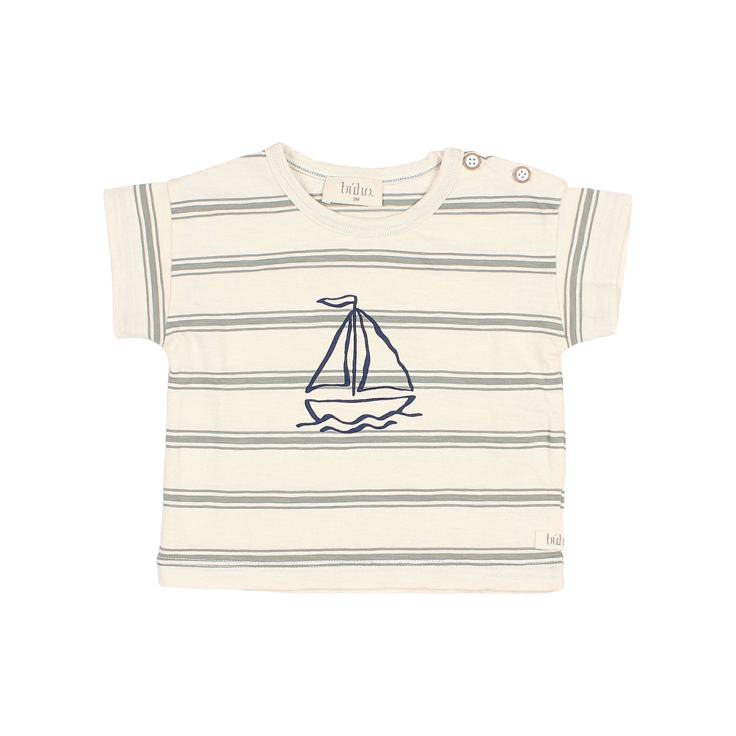Buho Baby Boy Sage Green Beach T-Shirt