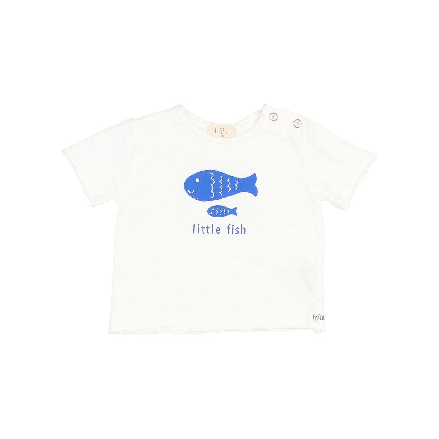 Buho Baby Boy White Little Fish T-Shirt