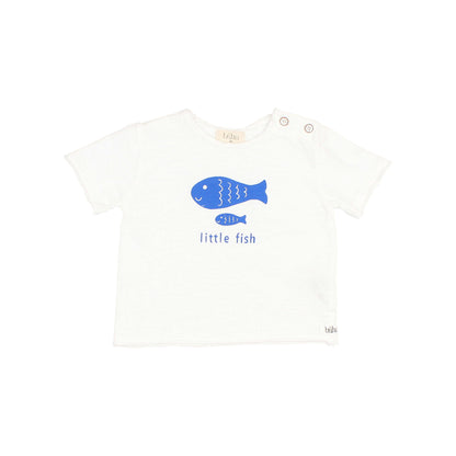 Buho Baby Boy White Little Fish T-Shirt