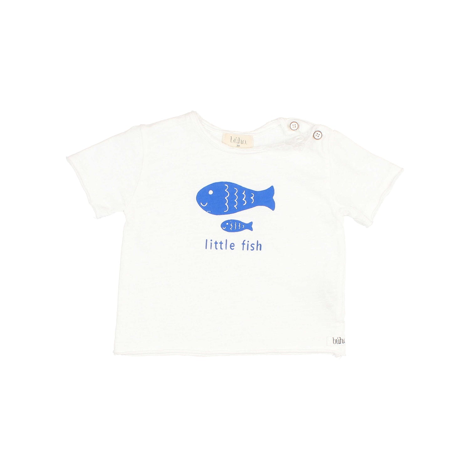 Buho Baby Boy White Little Fish T-Shirt