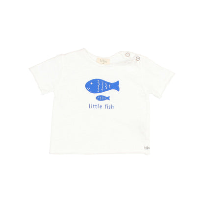 Buho Baby Boy White Little Fish T-Shirt