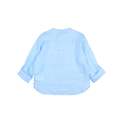 Buho Boys Provence Blue Linen Kurta Shirt