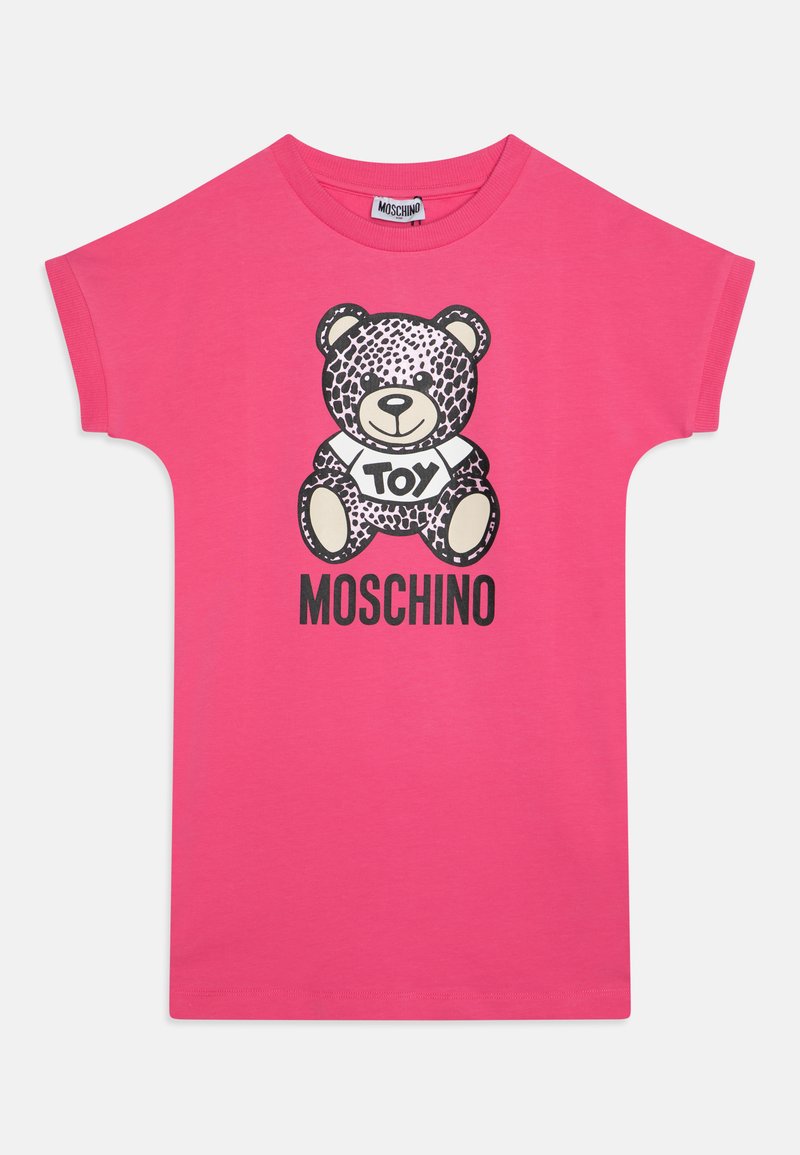 Moschino Fuxia with Leopard Bear Logo Dress