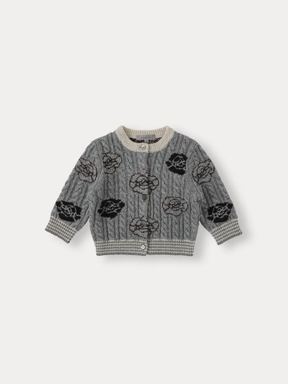 Bene Bene Baby Fleur Wool Knit Cardigan