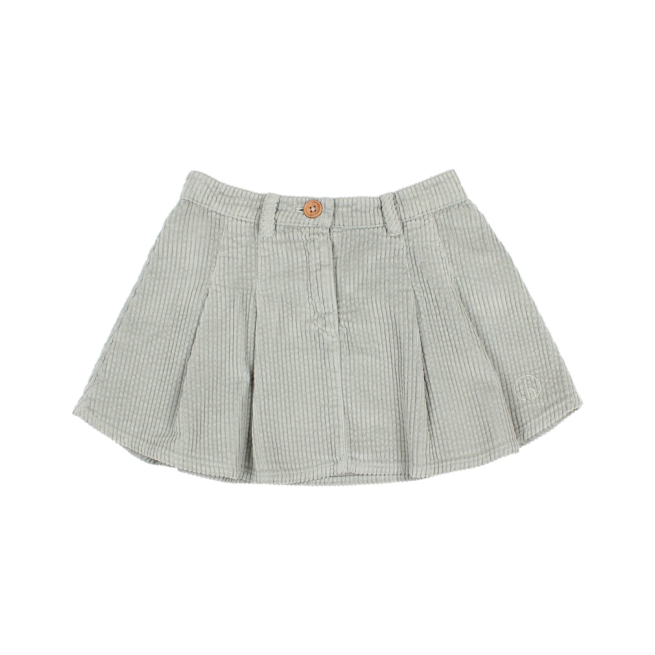 Buho Grey Box Pleat Corduroy Skirt