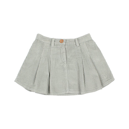 Buho Grey Box Pleat Corduroy Skirt