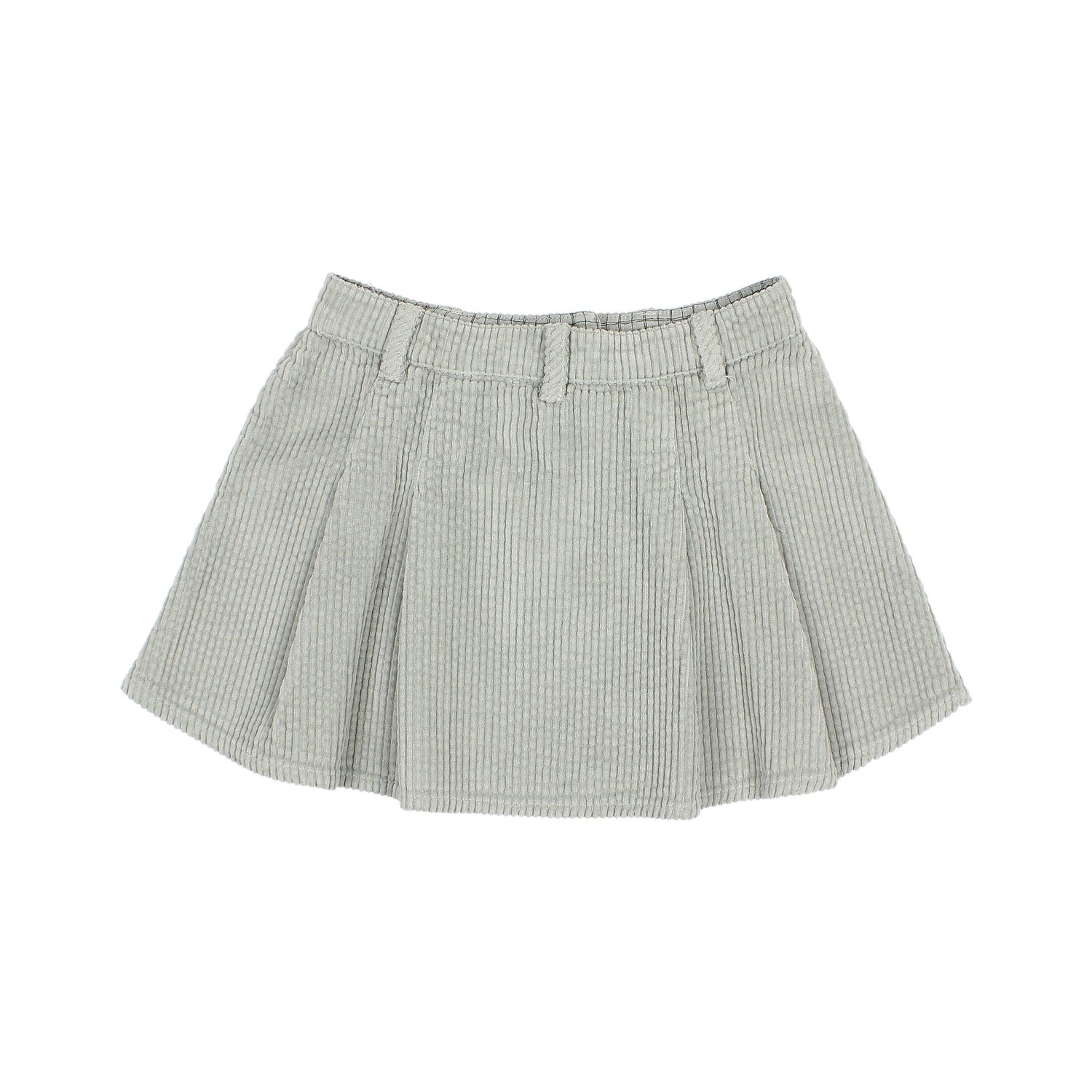 Buho Grey Box Pleat Corduroy Skirt