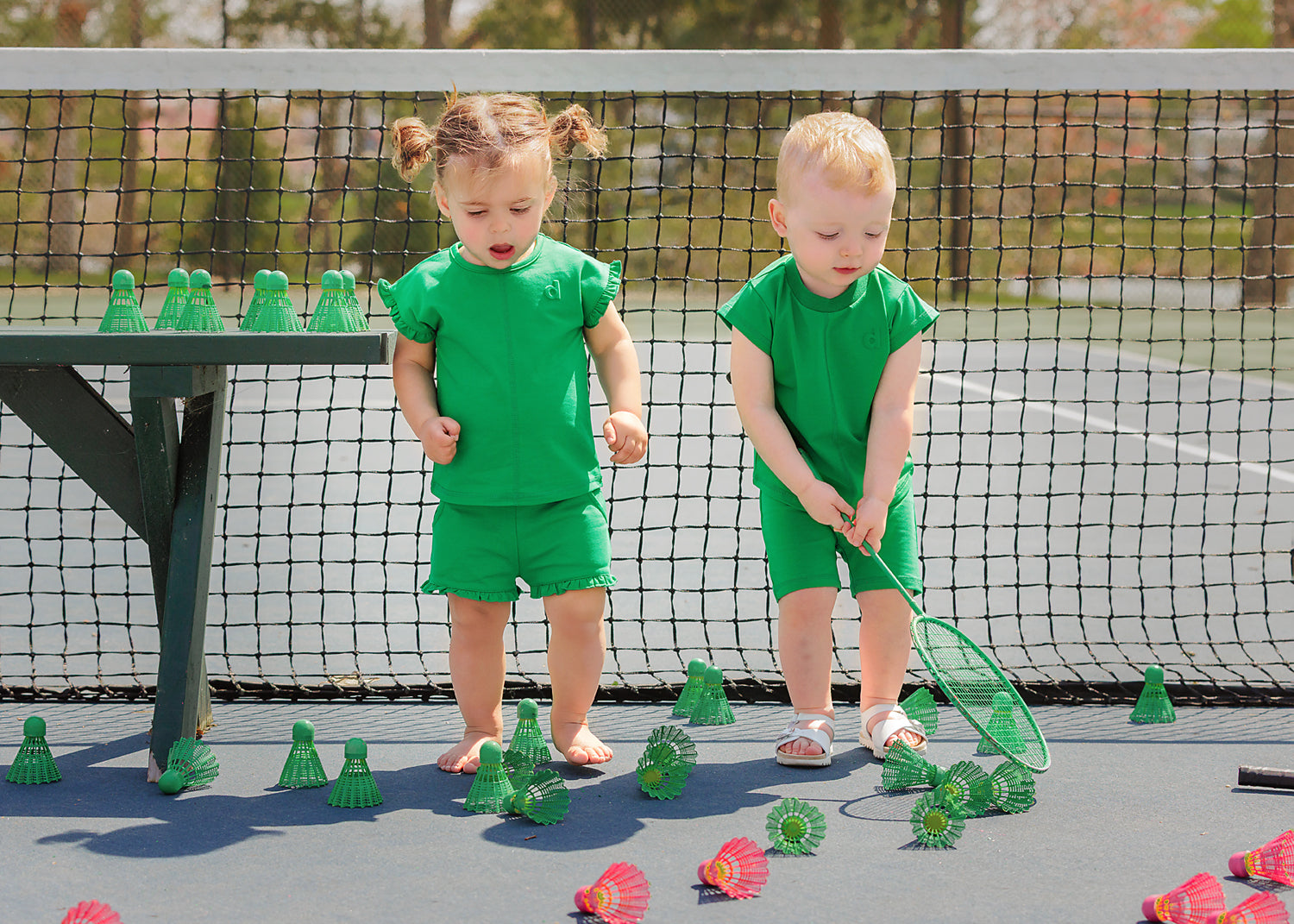 Duet Green Ruffle Baby Set
