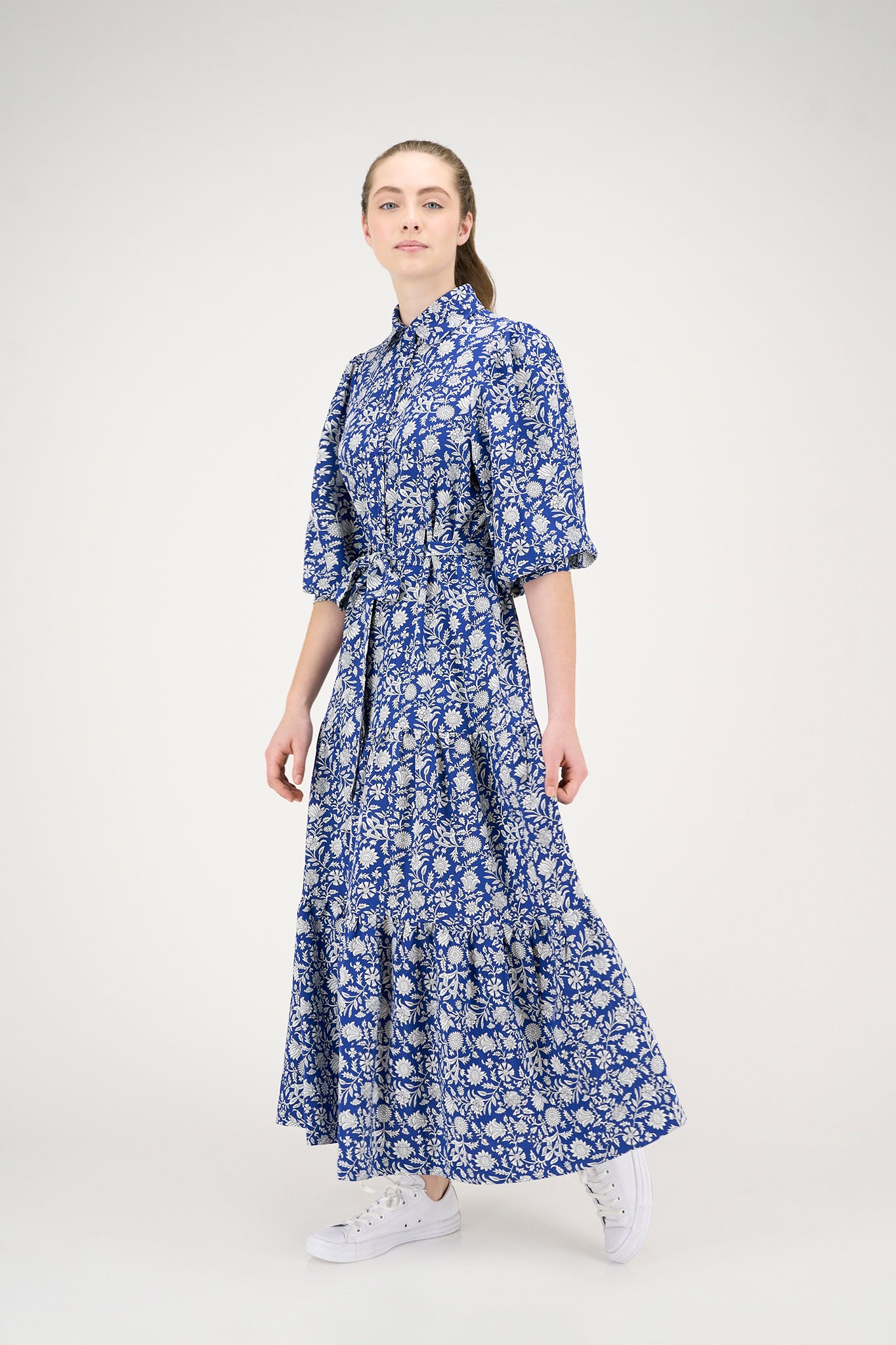 Elle Oh Elle Daria Dress in Royal Blue Print