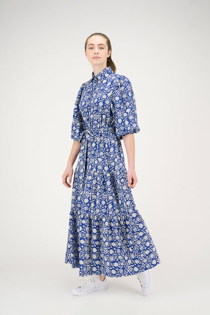 Elle Oh Elle Daria Dress in Royal Blue Print