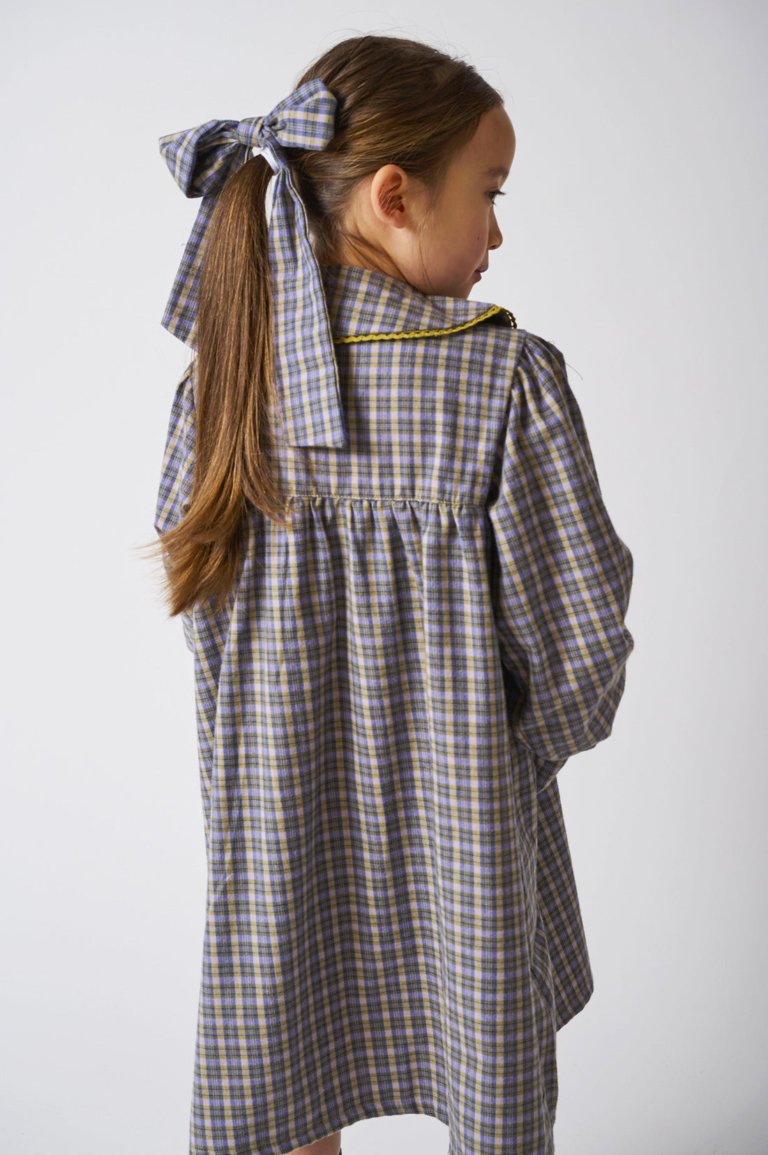 Loud Apparel Lavender Checked Wish Dress